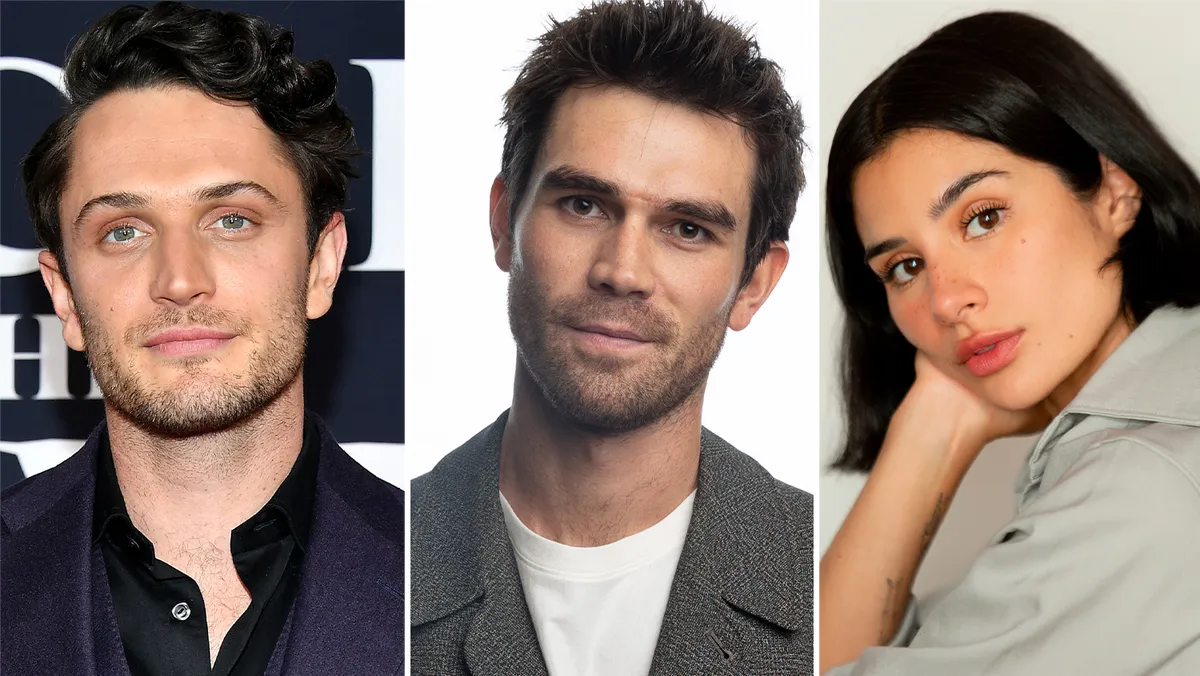 Colin Woodell, KJ Apa, and Diane Guerrero in a promotional collage