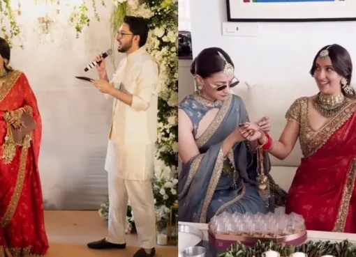 Alia Bhatt laughing and celebrating at Akansha Ranjan Kapoor's wedding cocktail party.