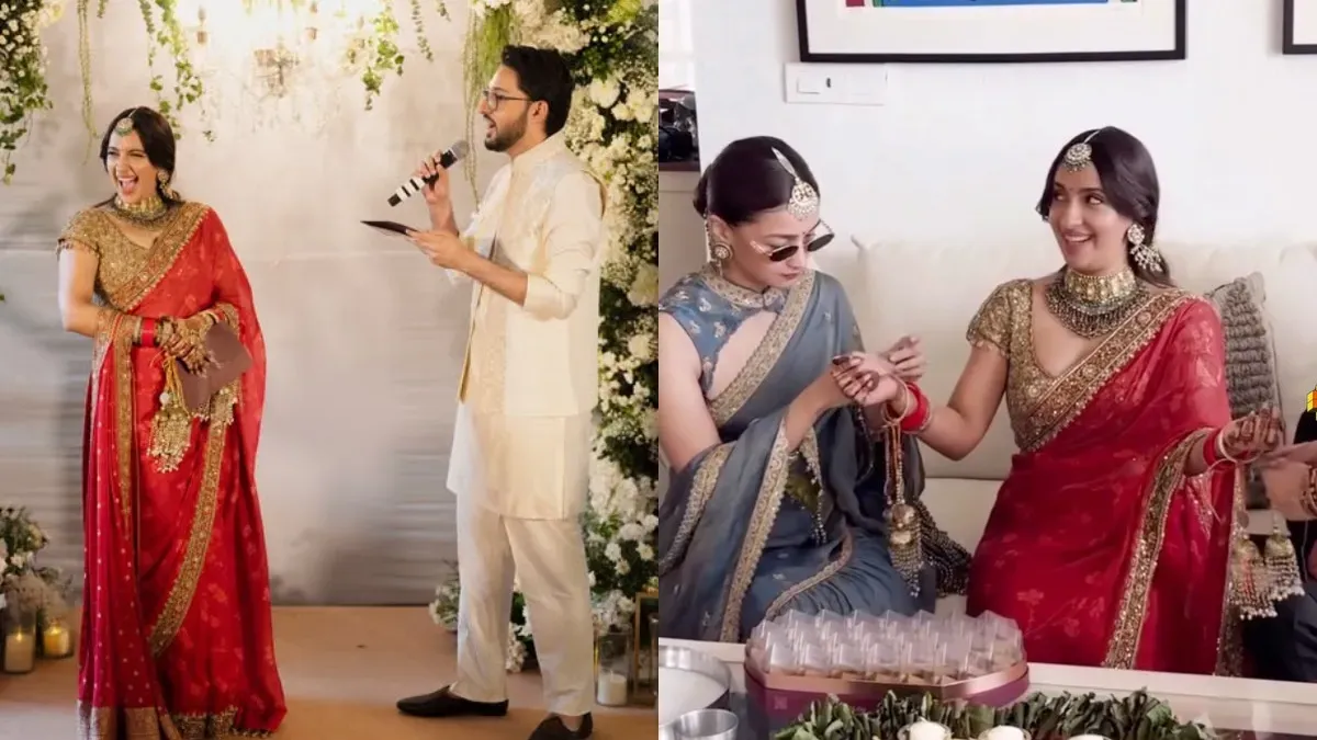 Alia Bhatt laughing and celebrating at Akansha Ranjan Kapoor's wedding cocktail party.