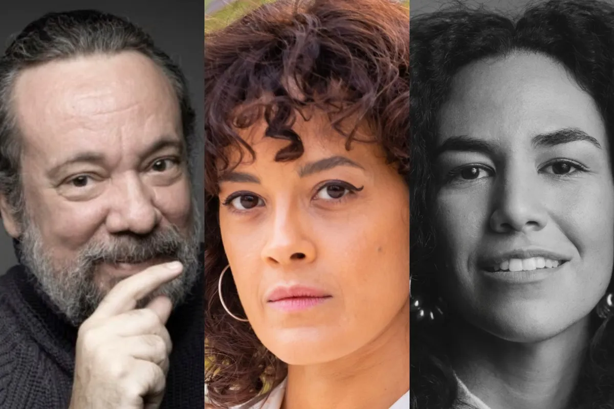 Headshots of actors Maeve Jinkings, Bárbara Colen, and Márcio Vito, who are set to star in Mesopotamia.