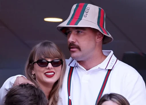 A photo collage of Taylor Swift and Travis Kelce at their wedding.