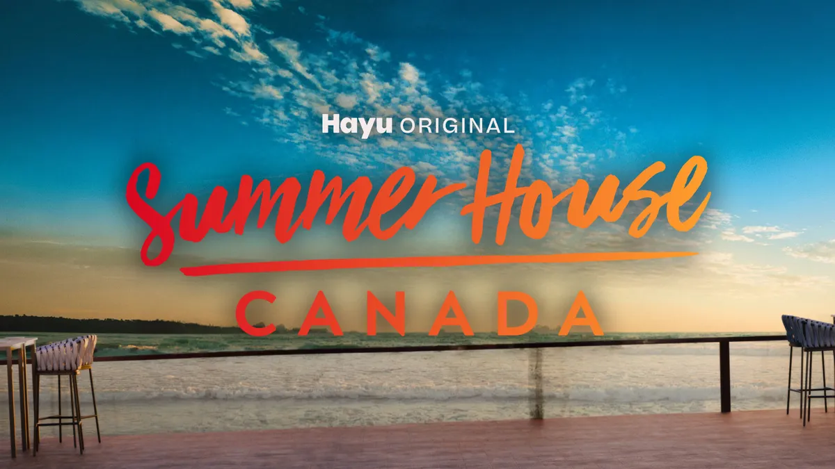 A graphic announcing Summer House Canada premiering on Hayu.