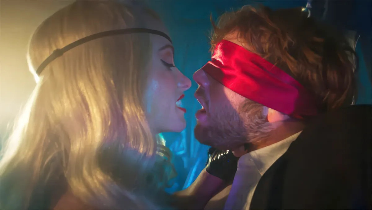 Olivia Wilde and Cooper Hoffman on the set of 'I Want Your Sex'