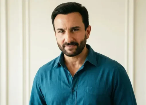 Saif Ali Khan in his Langda Tyagi character from the film Omkara, with a menacing expression.
