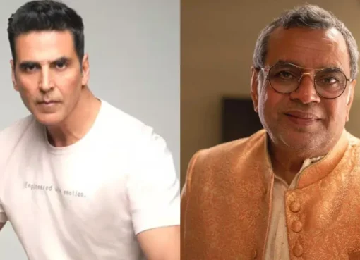 Paresh Rawal and Akshay Kumar in a serious pose, perhaps from the movie poster.