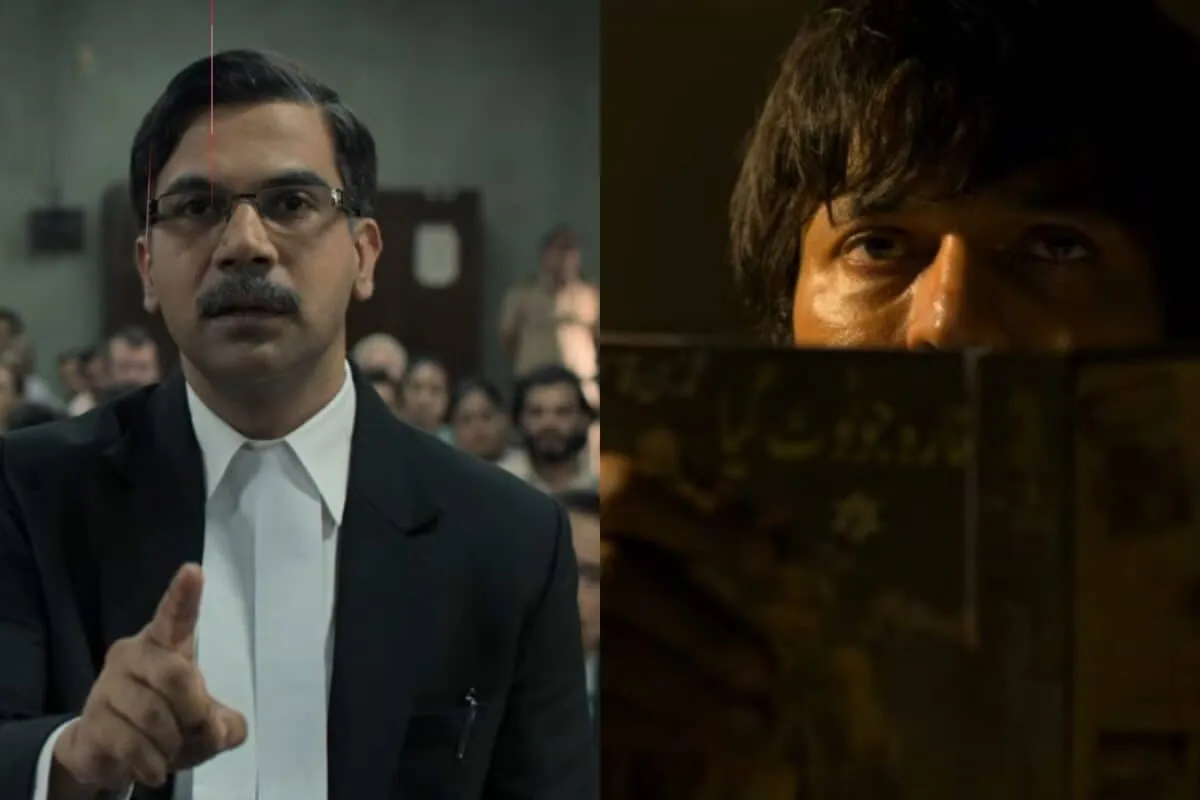 Rajkummar Rao in a serious role, possibly from Prahaar, looking intense and focused.