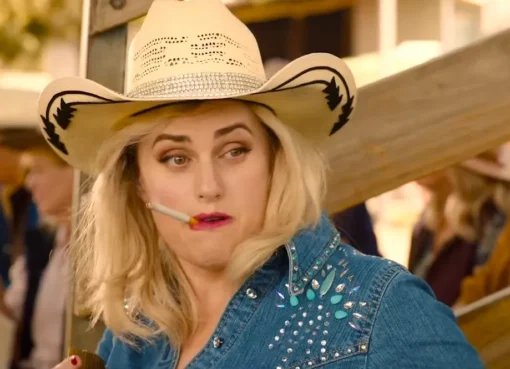 Rebel Wilson in a scene from her directorial debut 'The Deb' trailer, featuring vibrant colors.