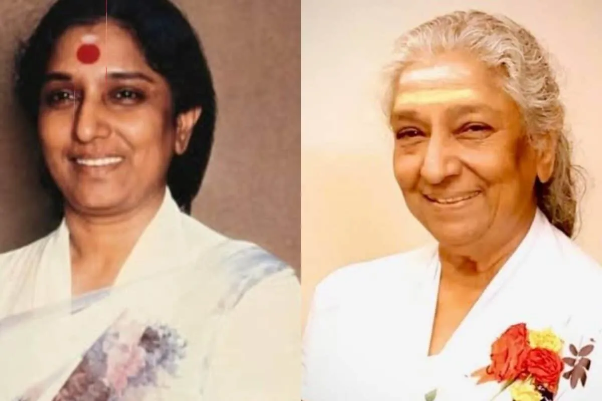 S. Janaki, the Nightingale of South India, looking graceful and serene.
