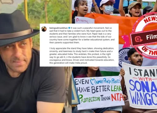 Salman Khan speaking out about student protests and the NEET exam.