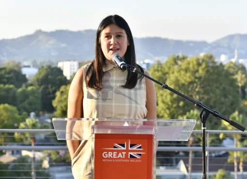 Lisa Nandy looking focused and determined.