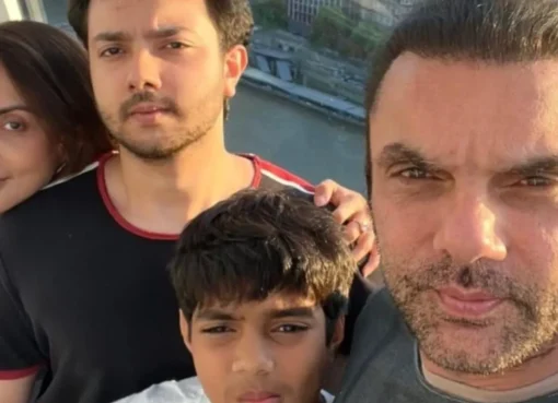 Sohail Khan and Seema Sajdeh looking composed together.