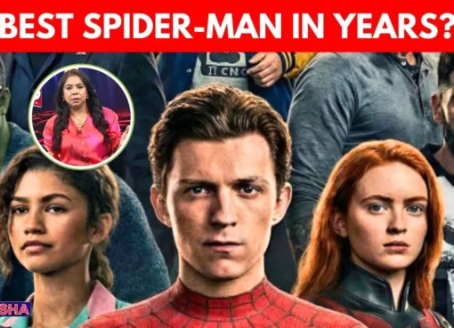 Tom Holland as Spider-Man in a dynamic pose.