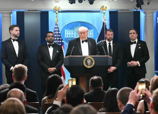 Donald Trump at a podium