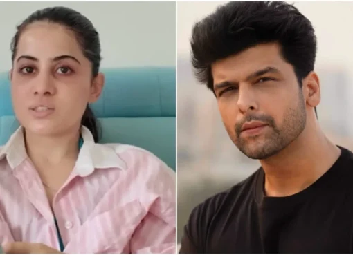 Uorfi Javed looks serious while speaking on camera, defending her sister.