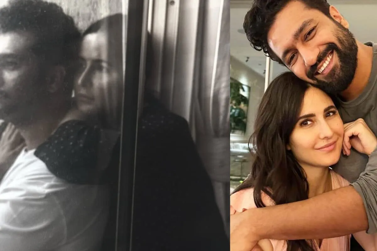 Vicky Kaushal and Katrina Kaif cuddling during a rainy day at home.