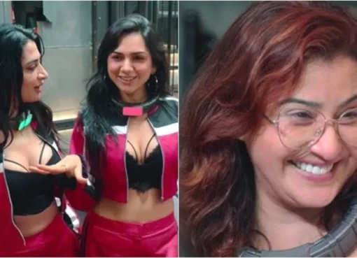 Shilpa Shinde smiling during a fun video interaction with friends