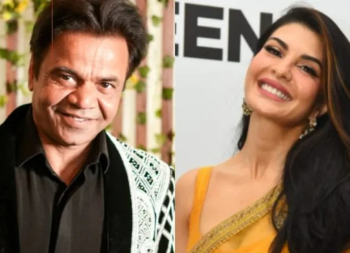 A collage featuring photos of Rajpal Yadav, Jacqueline Fernandez, Nora Fatehi, and Ameesha Patel, looking serious or thoughtful.