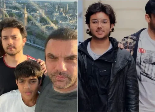 Sohail Khan and his son Nirvan Khan smiling together