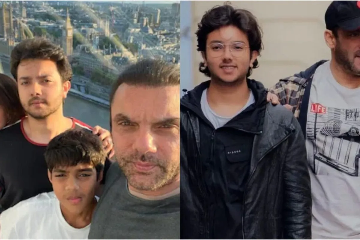 Sohail Khan and his son Nirvan Khan smiling together