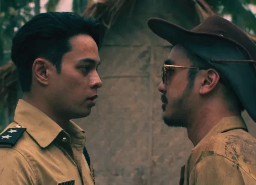 A gritty, intense scene from the 'Peluru Senja: The Ghost & the Gun' trailer.