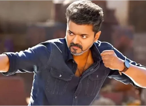 Vijay looking serious in a still from the film 'Jana Nayagan'.