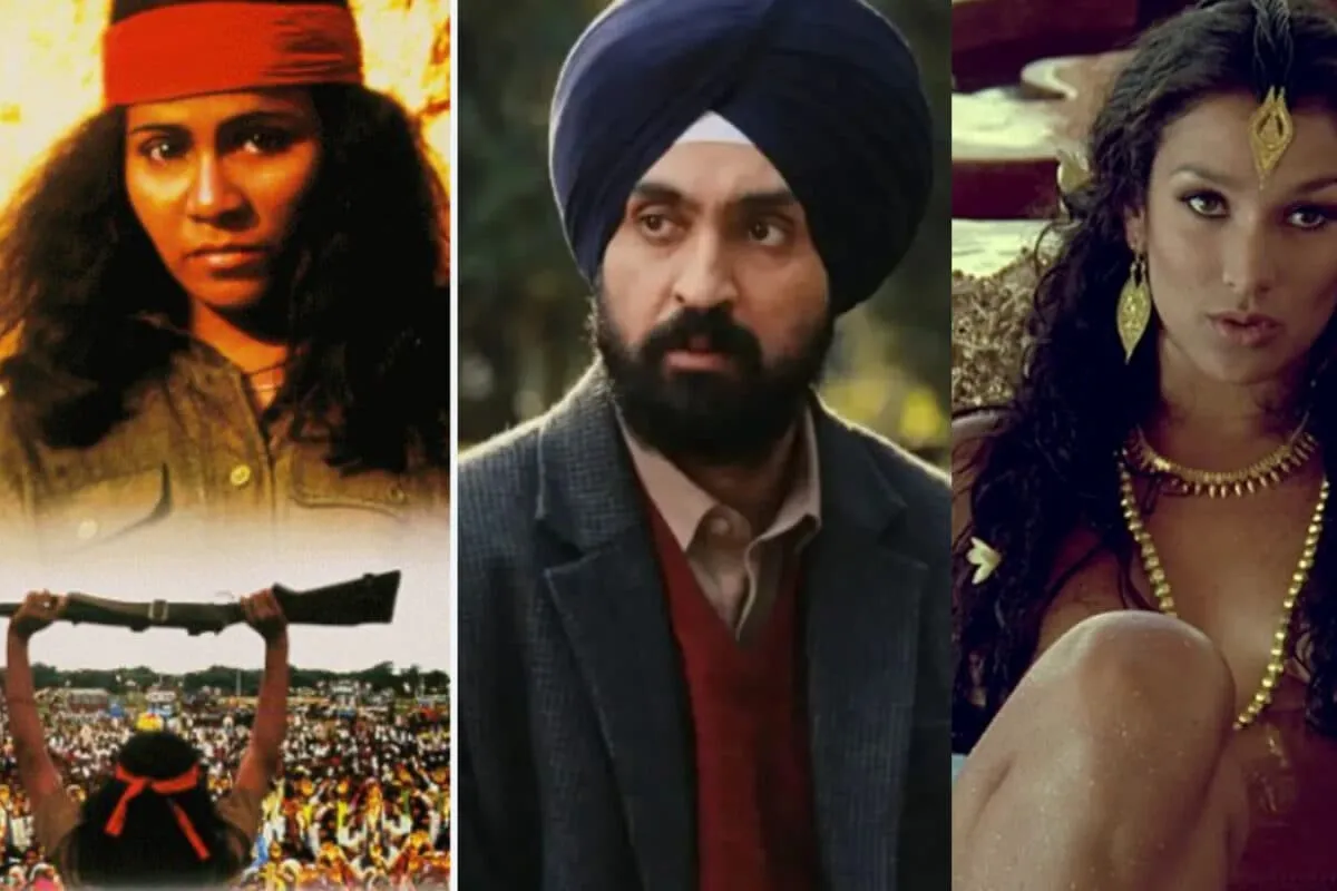 A collage of posters from banned Indian movies including Satluj and Kama Sutra