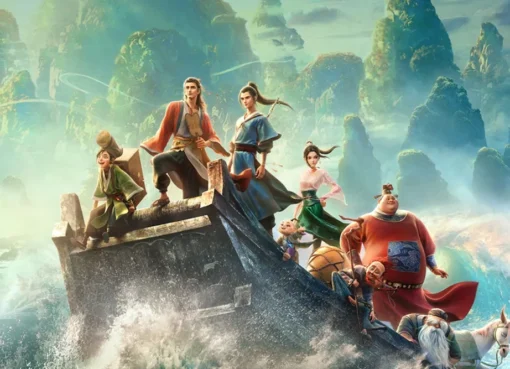 Animated characters from 'All Wishes Come True!' celebrating, surrounded by bright, magical elements.