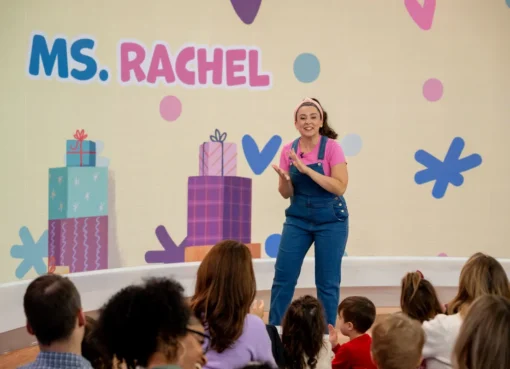 A bright TV screen showing a popular YouTube creator on Netflix
