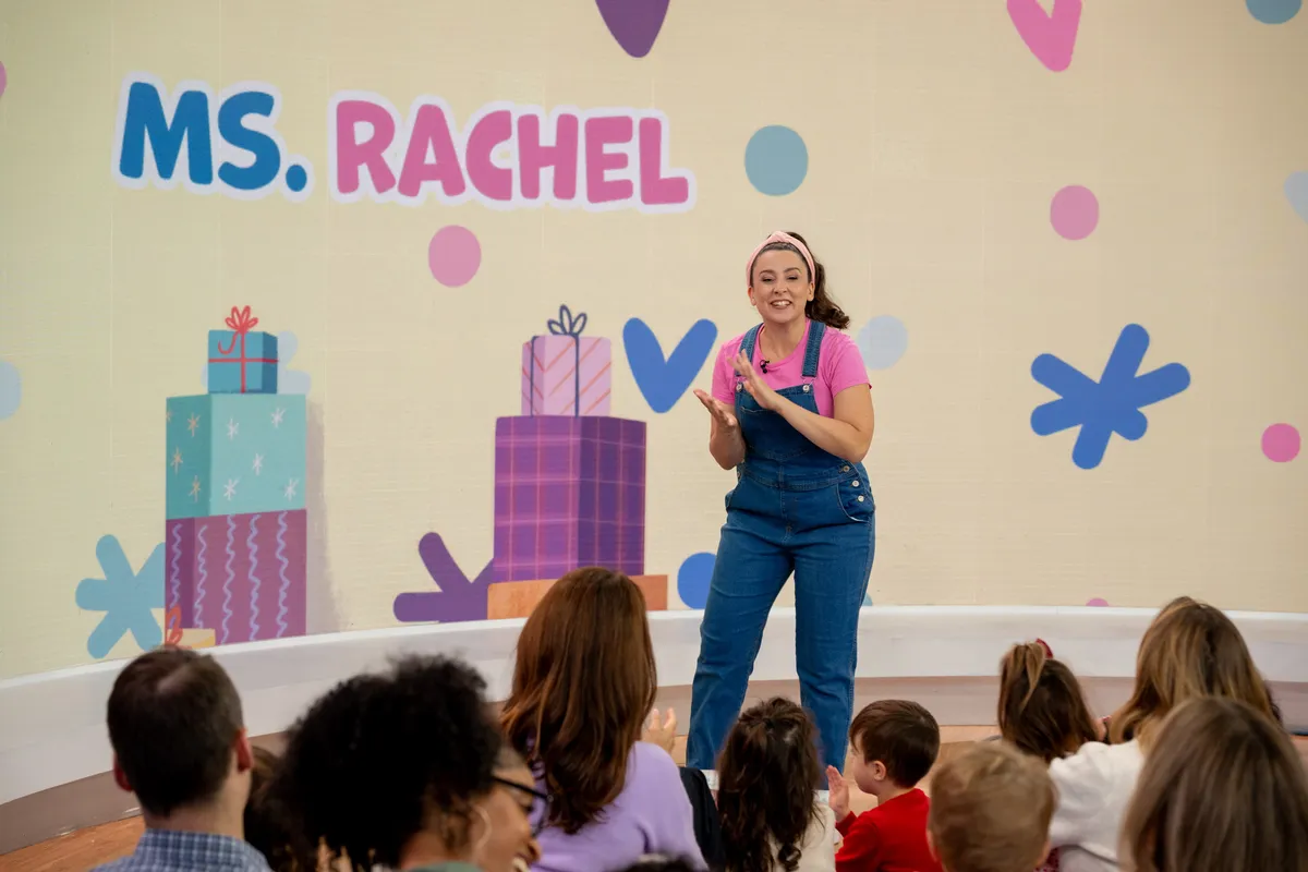 A bright TV screen showing a popular YouTube creator on Netflix