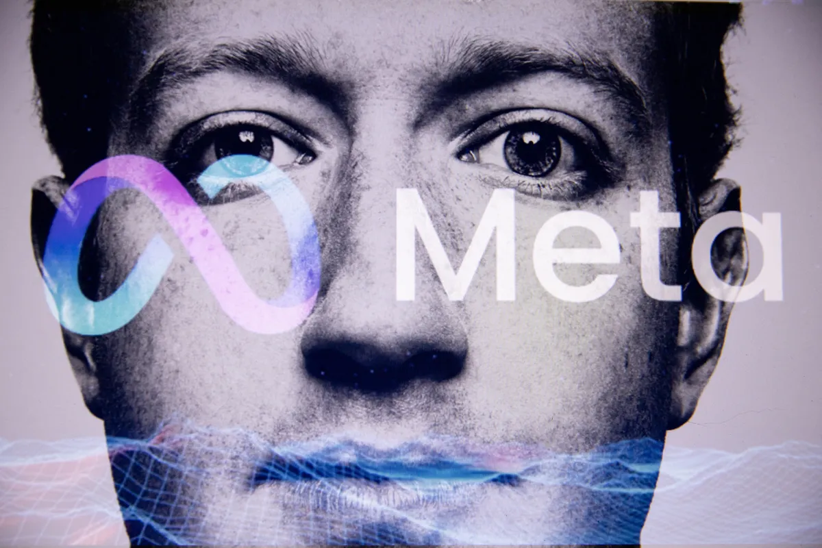 A graphic showing the Meta logo with a cancel symbol over it