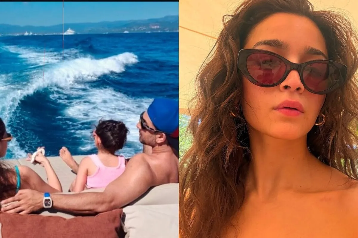 Alia Bhatt, Ranbir Kapoor, and Raha enjoying a family vacation.