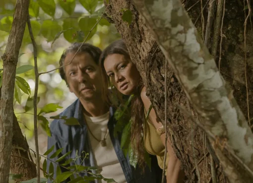 Promotional image for the movie "Seduction" featuring elements of the Amazon Rainforest.
