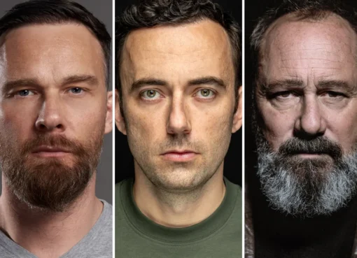 A promotional image for the upcoming gangland thriller 'Nozem', possibly featuring its director Scott Vickers and lead actors.
