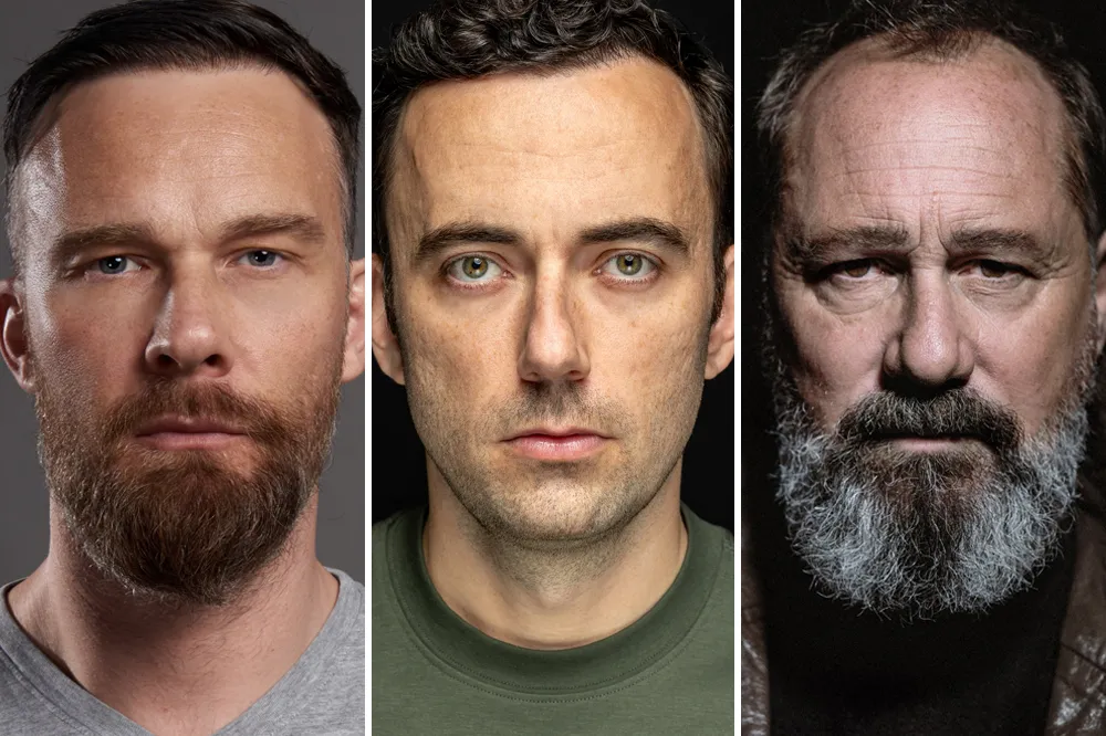 A promotional image for the upcoming gangland thriller 'Nozem', possibly featuring its director Scott Vickers and lead actors.