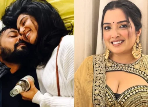 Collage of Anurag Kashyap, Shubhra Shetty, and Amrapali Dubey.