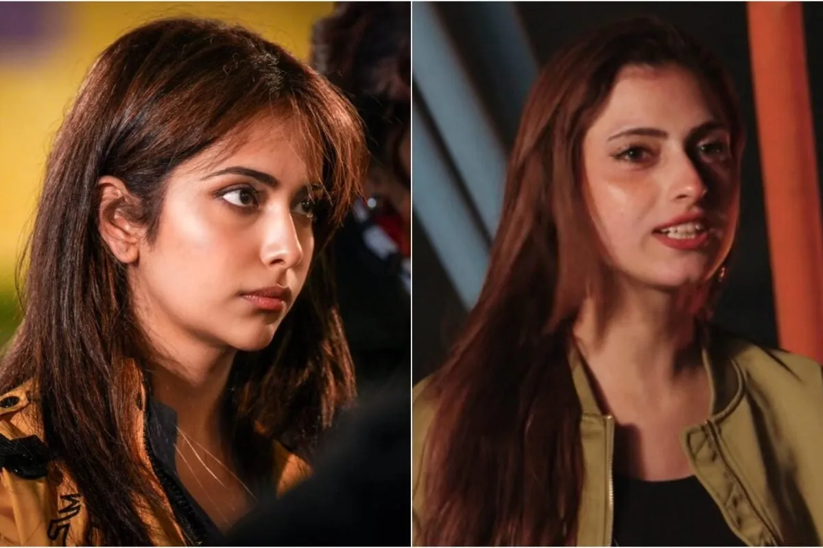 Avika Gor and Farrhana Bhatt looking serious on the set of Khatron Ke Khiladi.