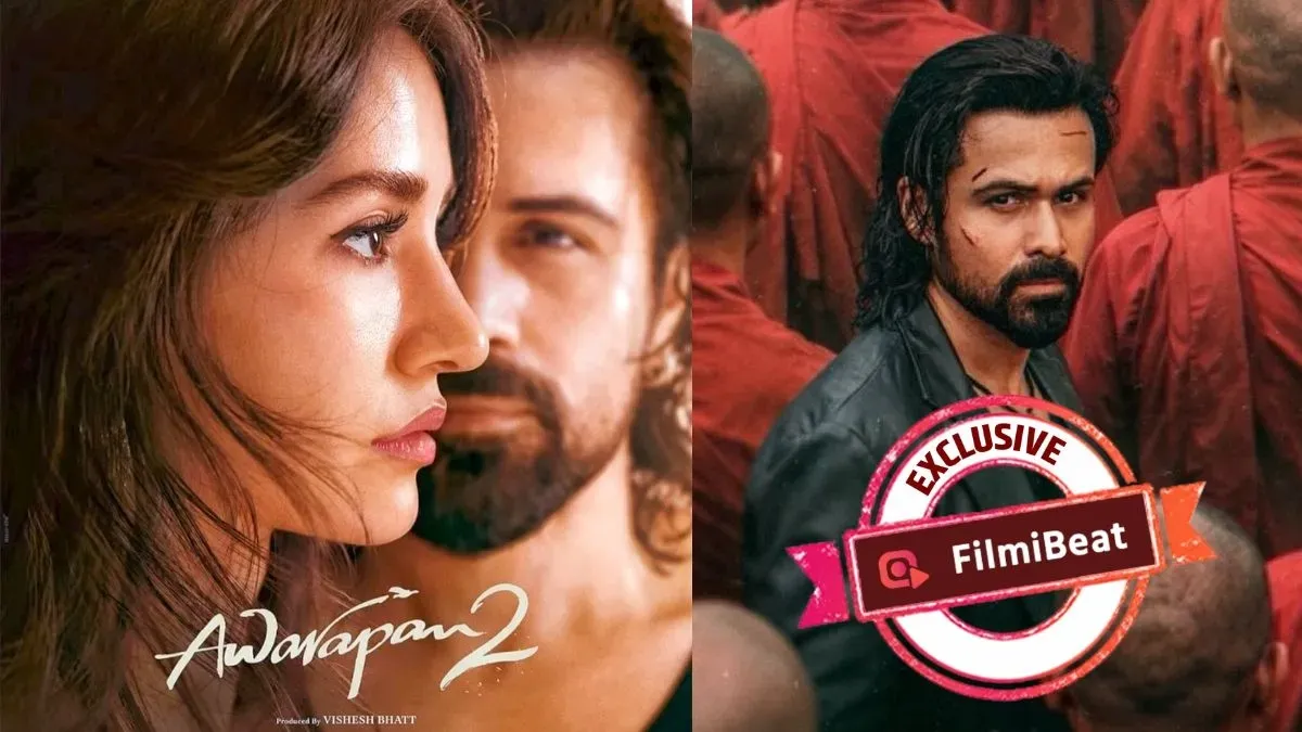 Emraan Hashmi and Disha Patani in Awarapan 2 promotional art with mystical tarot cards.