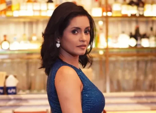 Actress Bhavna Pani during an interview, looking thoughtful.