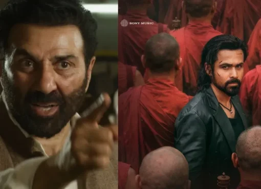 A split image showing posters for Batwara 1947 and Awarapan 2.