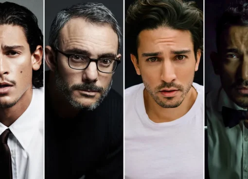 Collage of the four new actors Emilio Sakraya, Omid Abtahi, Jamie Ward, and Nabeel Khan.