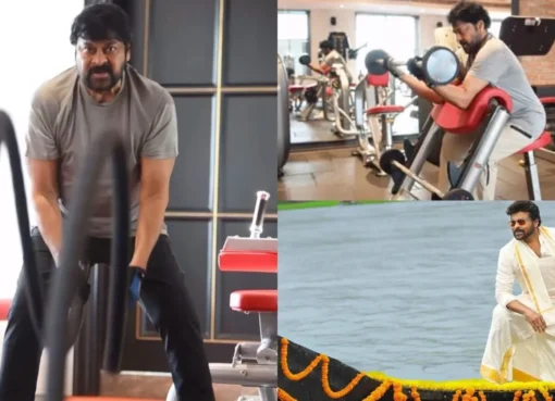 Chiranjeevi smiling and looking fit.
