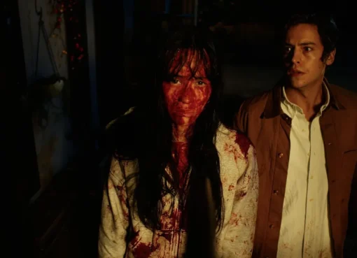 Cole Sprouse and Kiko Mizuhara in a still from 'Vintage Violence'