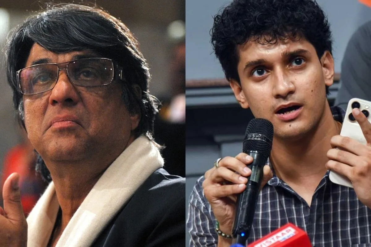 Actor Mukesh Khanna speaking during an interview.