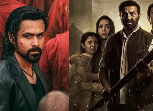 Collage of movie posters and celebrity images.