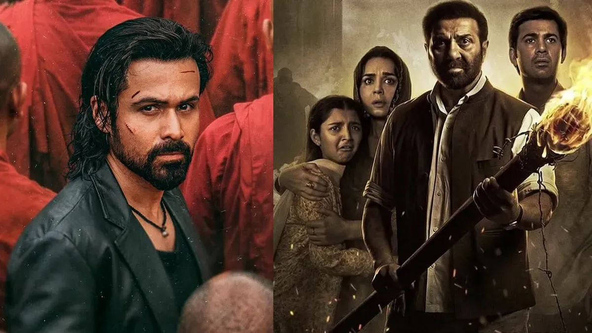 Collage of movie posters and celebrity images.
