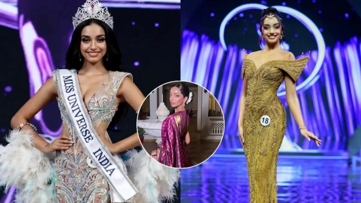Portrait of Kazia Liz Mejo smiling and wearing her Miss Universe India crown.