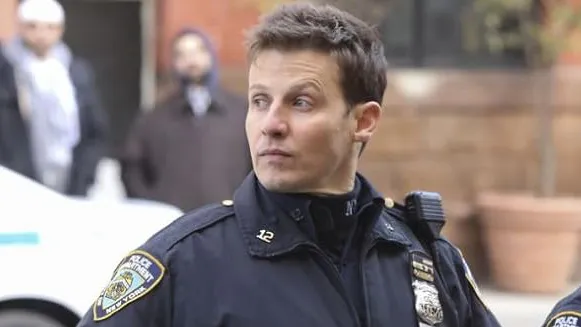 Donnie Wahlberg and Will Estes pose for a photo on the set of Boston Blue.