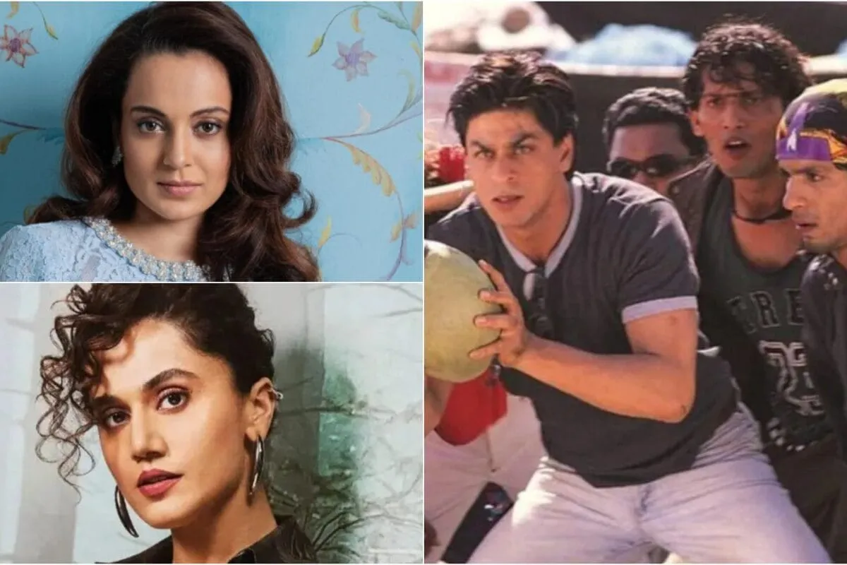 Kangana Ranaut and Taapsee Pannu in a news montage.