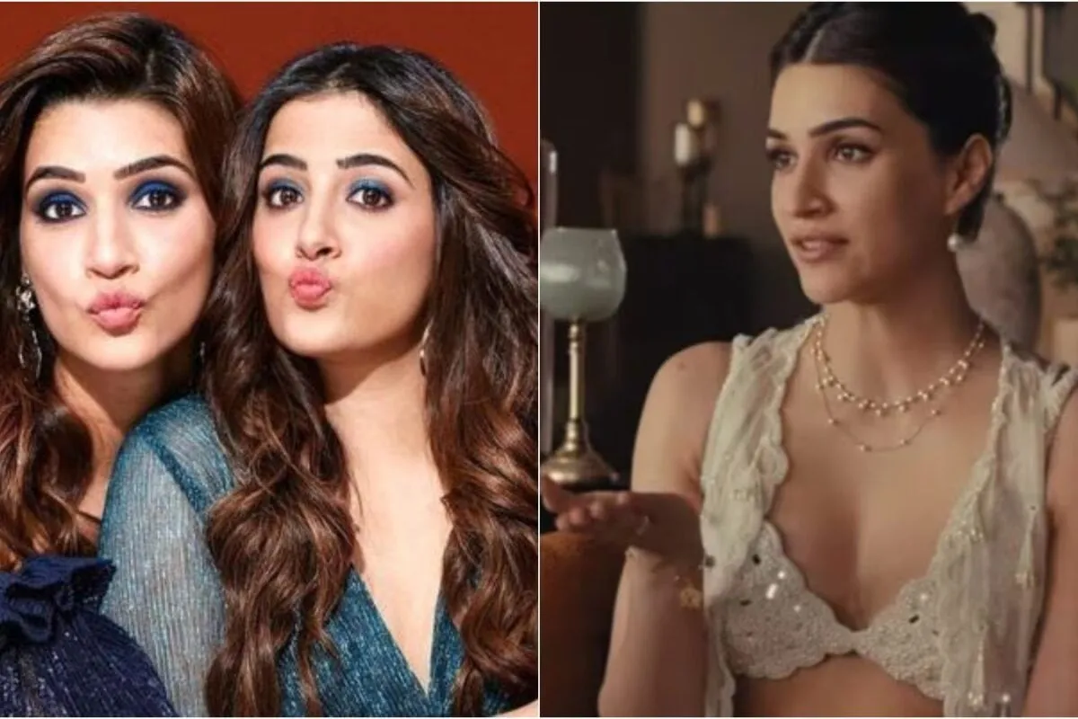Kriti Sanon and Nupur Sanon smiling together.