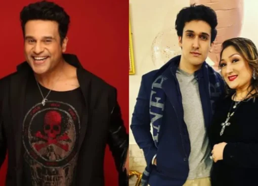 Krushna Abhishek and Yashvardhan smiling, celebrating the upcoming Bollywood debut.